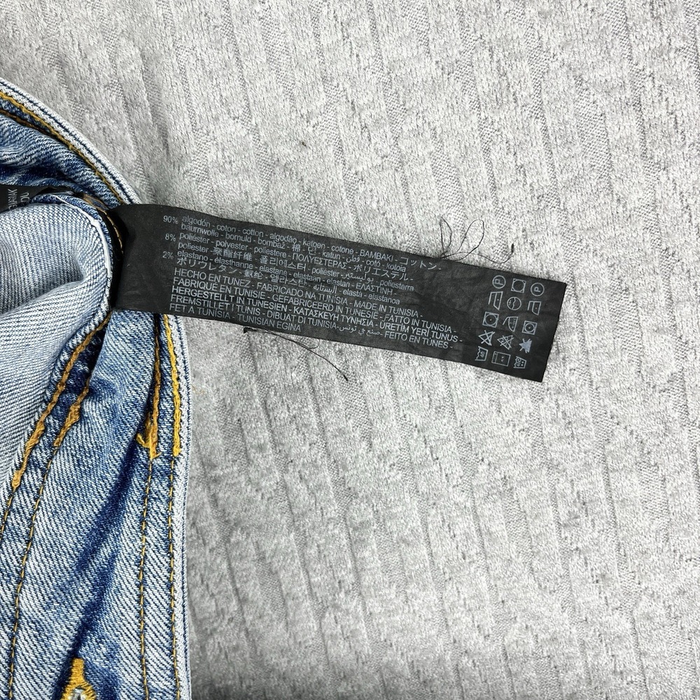 Zara Y2K 90s baggy Wide Leg High-Rise‎ Jeans Women 6/26X30 light wash Raw Hem - Picture 12 of 12